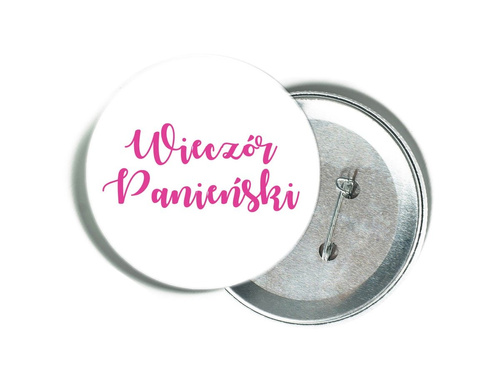 White pin with pink lettering for Ladies' Night out