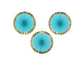 Hanging rosettes blue-gold - 40 cm - 3 pcs.