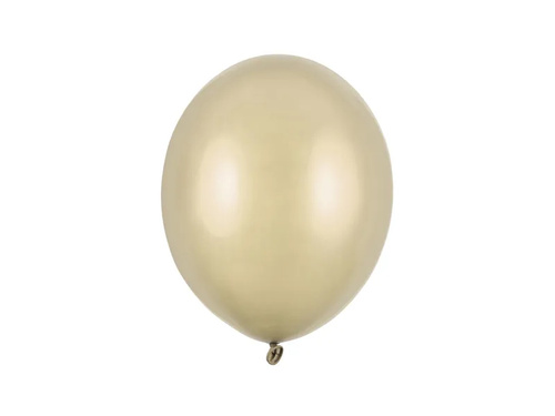 Balony lateksowe metaliczne duże - złoty szampański - 10 szt.