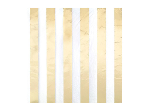 Birthday napkins gold stripes - 33 cm - 16 pcs.