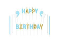 Set of Happy Birthday candles blue - 21 pcs.
