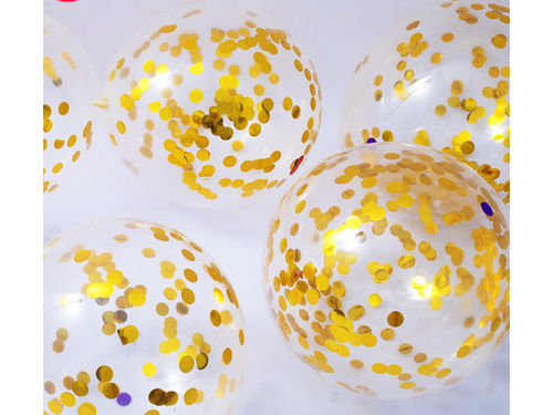 Transparent balloons with gold confetti - 30 cm - 100 pcs.