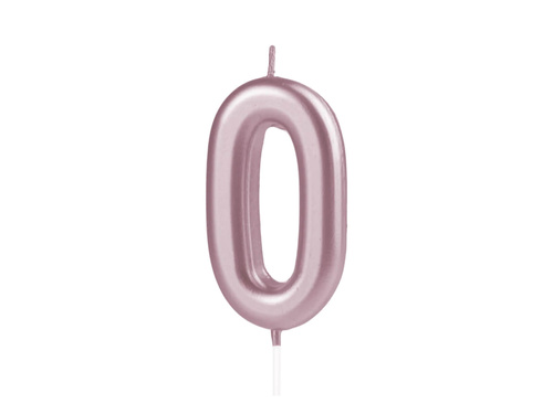 Rose gold number candle - 0 - zero