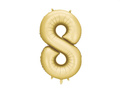 Balon foliowy złota cyfra 8 - 86 cm - 1 szt.