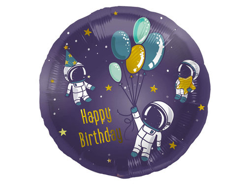 Space Happy Birthday Foil Balloon - 45 cm - 1 pc