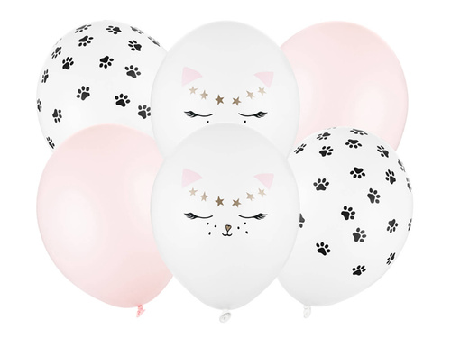 Set of latex balloons Kitten - 30 cm - 6 pcs.