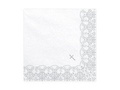 Serwetki komunijne z krzyżykiem srebrnym - białe - 33x33 - 20 szt