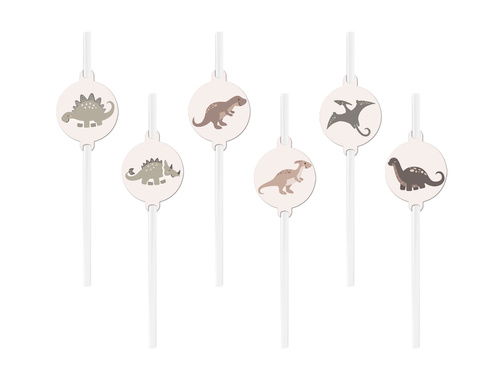 Dinosaurs birthday straws - 6 pcs.