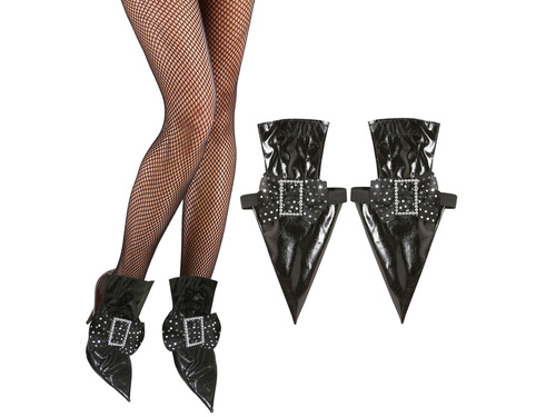 Vynil Witch Sshoe Covers With Buckle And Decoration