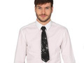 Black sequin tie