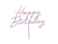 Topper na tort Happy Birthday fioletowy - 16,5 x 18 cm - 1 szt.