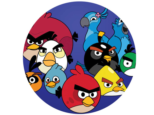 Dekoracyjny opłatek tortowy Angry Birds - 20 cm