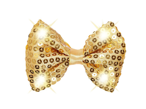 Gold bow-tie with light