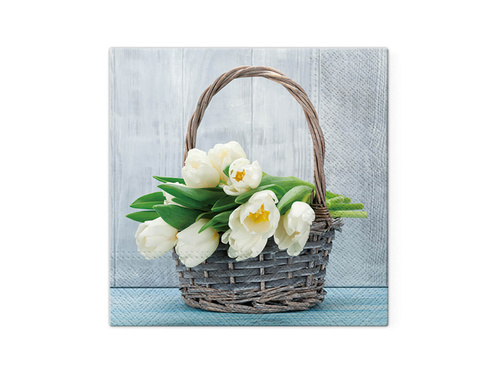 Tulips napkins in a basket - 33 cm - 20 pcs.