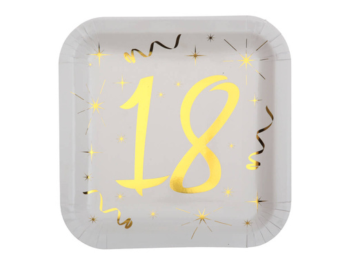 Eighteenth birthday plates - 23 cm - 10 pcs.