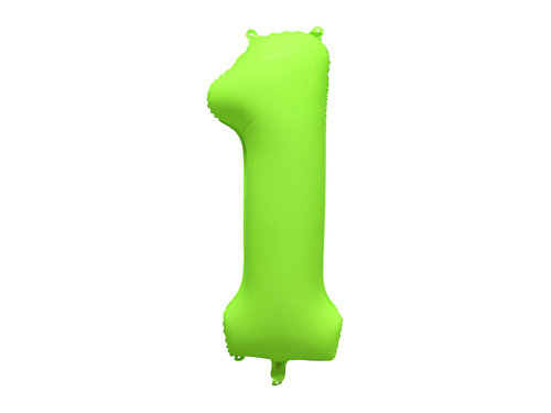 Large Number 1 Neon Green Foil Balloon - 86 x 70 cm - 1 pc