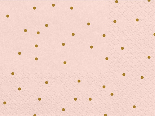 Light pink birthday napkins with gold small dots - 33 cm - 20 pcs.