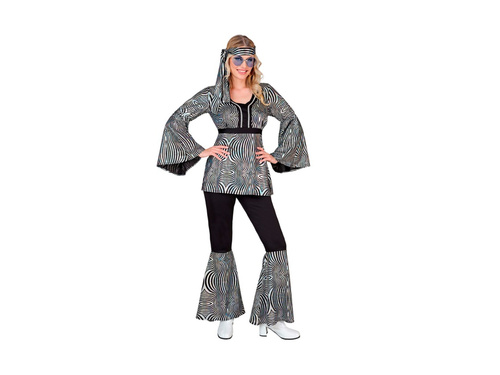 Strój disco lata 70-te - srebrne fale