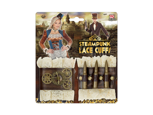 Para steampunkowych mankietów koronkowych