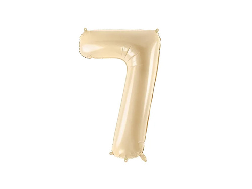 Number 7 Beige Foil Balloon - 72 cm - 1 pc