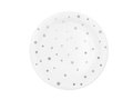 Paper plates white with silver stars - 18 cm - 6 pcs.