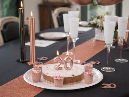 Rose gold number candle - 2 - two