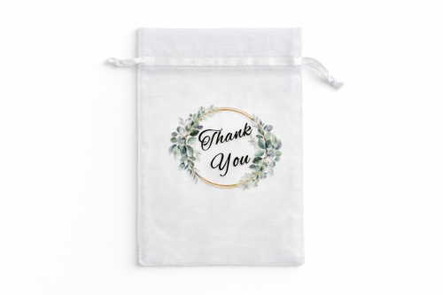 Woreczki z organzy dla gości z kolorowym nadrukiem - 9,5 x 14,5 cm - 10 szt.