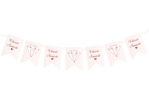 Pink diamond bachelorette party banner - 250 cm - 1 pc.