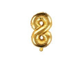 Balon foliowy cyfra 8 złota - 35 cm
