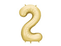 Balon foliowy złota cyfra 2 - 86 cm - 1 szt.