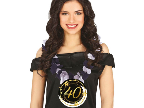 40th birthday necklace, black, 1 pc