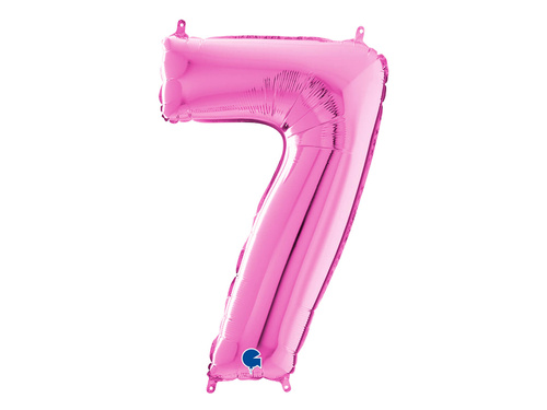 Number 7 fuxia Foil Balloon - 66 cm - 1 pc