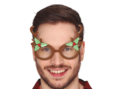 Reindeer horn glasses with mistletoe