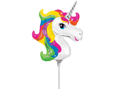 Foil balloon to stick Rainbow Unicorn