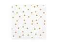Serwetki urodzinowe białe w złote gwiazdki - 33 cm - 20 szt.