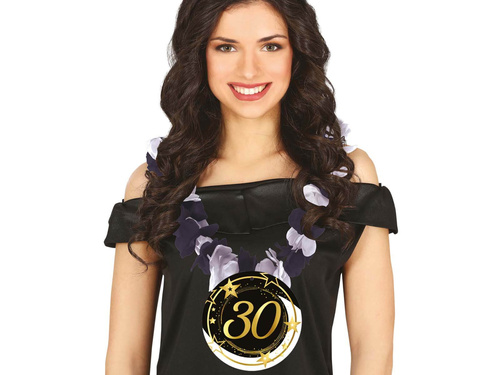 30th birthday necklace, black, 1 pc