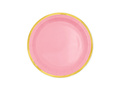 Pink plates with gold rim - 18 cm - 6 pcs.