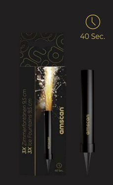 Fontanny tortowe czarne - 9,5 cm - 3 szt.