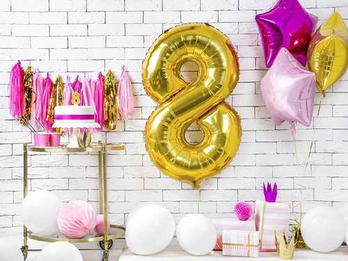 Number candle with glitter - 8 - 1 piece.