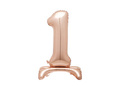 Balon foliowy stojący cyfra 1 różowe złoto - 76 cm - 1szt.