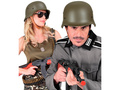 Green military helmet