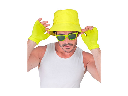 Neonowo żółte rękawiczki bez palców