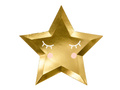 Talerzyki papierowe złote Gwiazdki - Little Star - 27 cm - 6 szt.