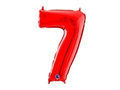 Number 7 red Foil Balloon - 66 cm - 1 pc
