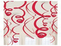Swirl red hanging decoration - 56 cm - 12 pcs.