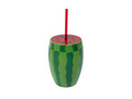 Watermelon cup with straw