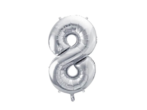 Number 8 silver Foil Balloon - 72 cm - 1 pc