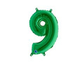 Mini Shape Number 9 Green Foil Balloon - 36 cm - 1 pc