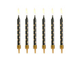 Birthday candles black with gold dots - 6,5 cm - 12 pcs.