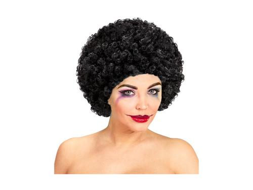 Peruka klauna czarna włosy afro